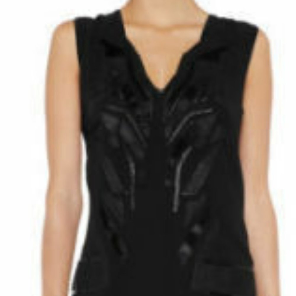 HELMUT LANG Appliqued Crepe Leather Dress - Picture 2 of 5